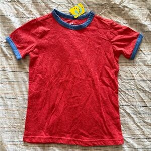 Primary Red Kids Tee with Blue Trim